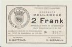 Commune de Meulebeke 2 FRANC 1940, Enlèvement ou Envoi, Billets en vrac, Belgique