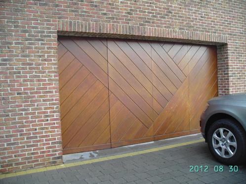 Zware afzelia schuifdeurenpoort, Doe-het-zelf en Bouw, Raamkozijnen en Schuifdeuren, Gebruikt, Overige typen, Hout, 150 tot 225 cm