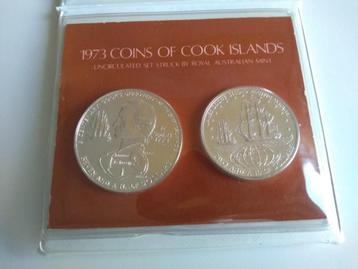 Sterling zilver uncirculated munten Cookeilanden 1973, Postzegels en Munten, Ophalen of Verzenden, Setje, Zilver