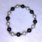parelarmband vintage witte parels en hematiet, Overige materialen, Verzenden, Wit, Nieuw