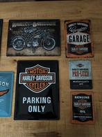 Set geëmailleerde borden van Harley Davidson, Huis en Inrichting, Ophalen, Zo goed als nieuw
