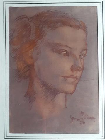 Portrait daté 1950 et signé Baltus