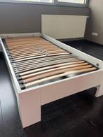 modern 1 persoonsbed WIT/luxe lattenbodem/nachtkastje, Huis en Inrichting, Slaapkamer | Bedden, Ophalen, Gebruikt, 90 cm, Eenpersoons