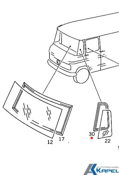 Zijruit rubber rechts laag model Mercedes Düdo T2, Autos : Pièces & Accessoires, Carrosserie & Tôlerie, Neuf
