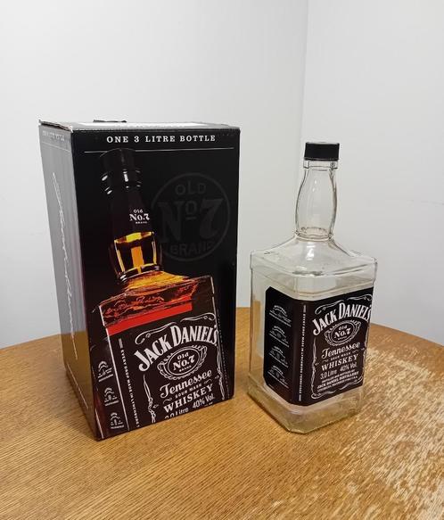 Whiskey Jack Daniel's  -  3 Liter fles + doos  -  leeg, Collections, Marques & Objets publicitaires, Utilisé, Emballage, Enlèvement ou Envoi