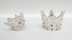 Twee zilveren kroontjes, o.a. één met 18 diamantjes, Antiek en Kunst, Antiek | Religieuze voorwerpen, Ophalen