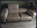buffel leder 2 zit zetel beige  licht camel, Ophalen, Zo goed als nieuw