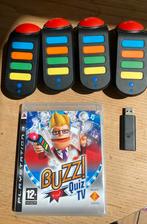 Buzz quiz PS3-game en 4 draadloze controllers, Vanaf 12 jaar, Overige genres, Gebruikt, 3 spelers of meer