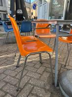 STOELEN TERRAS BLAUW / ORANJE - CHROOM, Ophalen, Gebruikt, Meubilair