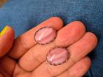 Vintage design zilverkleurige clips oorbellen met roze steen, Ophalen of Verzenden, Roze
