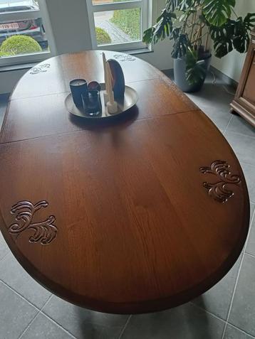 Table à manger gigogne ovale en chêne avec 6 chaises, Maison & Meubles, Tables | Tables à manger, Enlèvement, Comme neuf