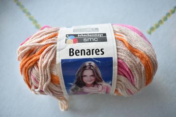 1 bol sjaaltjeswol Schachenmayr Benares roos beige oranje, Hobby en Vrije tijd, Ophalen of Verzenden, Nieuw, Breien, Wol of Garen