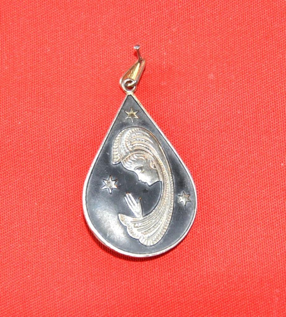 medaille religieuse vierge forme goutte d'eau (x2017), Enlèvement ou Envoi, Utilisé, Bijoux, Christianisme | Catholique