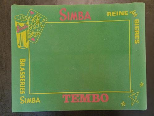 Tapis jeu de cartes Simba - Tembo, Verzamelen, Biermerken, Gebruikt, Reclamebord, Plaat of Schild, Ophalen