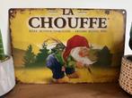 Metalen reclamebord La Chouffe, Ophalen of Verzenden, Nieuw, Reclamebord, Plaat of Schild