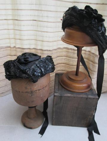 2 chapeaux anciens pour femmes faits à la main, Enlèvement ou Envoi