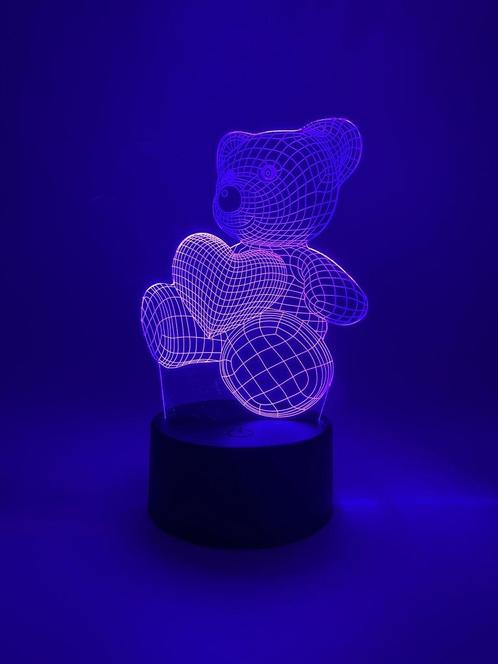 Lampe LED 3D illusion en forme d'ours avec cœur - NOUVELLE -, Maison & Meubles, Accessoires pour la Maison | Autre, Neuf, Enlèvement ou Envoi