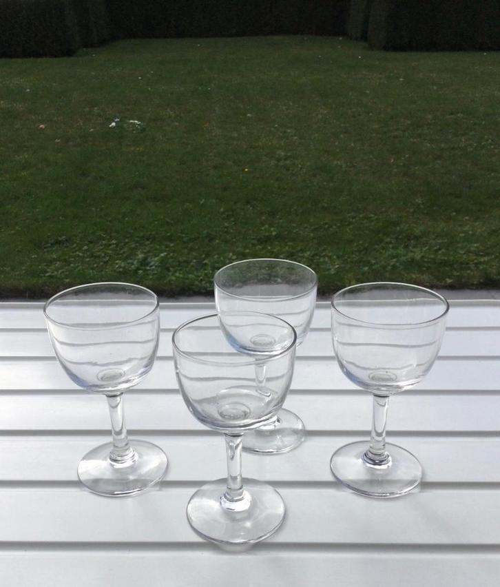 Set van vier kristallen 19de eeuwse likeurglaasjes  Set/2€, Antiek en Kunst, Antiek | Glaswerk en Kristal, Ophalen