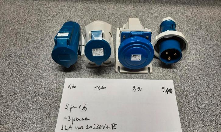 connectoren CEE blauw 32A, Divers, Divers Autre, Neuf, Enlèvement