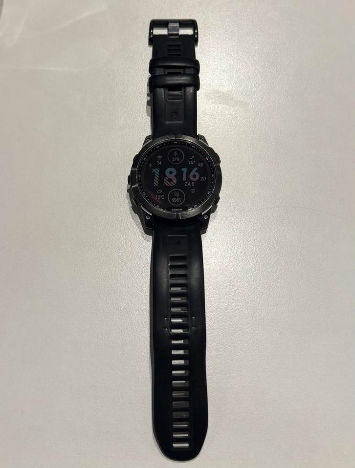 Garmin Fenix 7X Solar 51mm / met doos, Handtassen en Accessoires, Sporthorloges, Gebruikt, Zwart, GPS, Waterdicht, Ophalen
