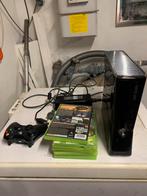 Xbox 360met games en controller, Games en Spelcomputers, Spelcomputers | Xbox 360, 250 GB, Met 2 controllers, Zo goed als nieuw