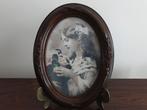 Lijst kader bruin ovaal mooie details met glas, Antiek en Kunst, Ophalen of Verzenden