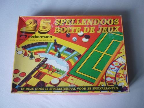 25 Spellendoos, Hobby en Vrije tijd, Gezelschapsspellen | Bordspellen, Zo goed als nieuw, Een of twee spelers, Drie of vier spelers