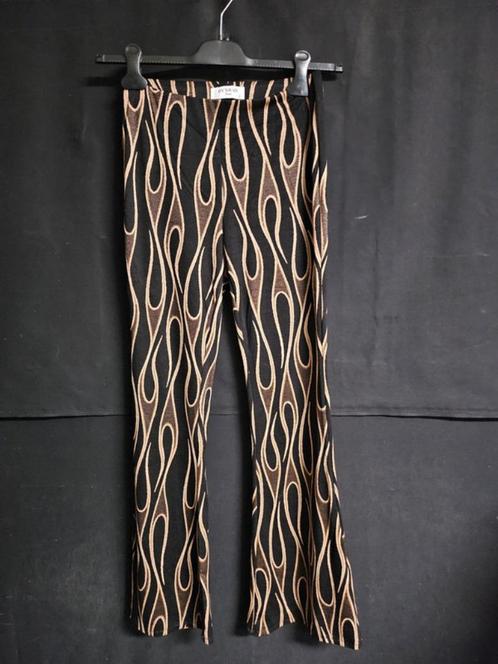 By Swan : zwart bruin lange broek wijde olifantenpijpen , S, Kleding | Dames, Broeken en Pantalons, Zo goed als nieuw, Maat 36 (S)
