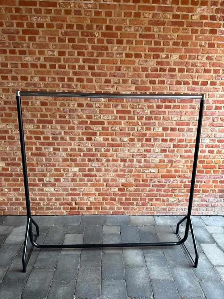 Metalen kledingrek - zwart/chroom, Kleding | Dames, Kledingrekken, Zo goed als nieuw, Met wielen, Ophalen