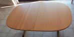 Ovale houten tafel + tussenstuk + 4 stoelen, Ophalen, Gebruikt