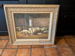 Peinture à l'huile, Jan Van Baelen, Schapen in de stal”, Antiquités & Art, Enlèvement
