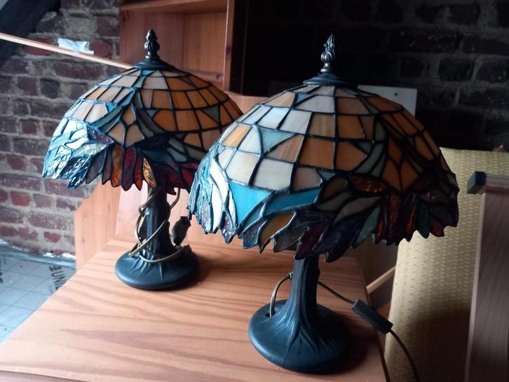 lot lusters en lampadaires - tiffany lampen, Huis en Inrichting, Lampen | Hanglampen, Nieuw, Glas, Ophalen of Verzenden