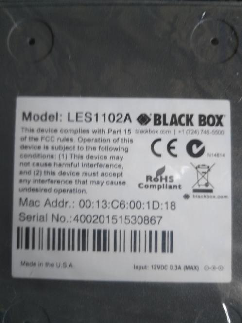 Black Box Boite noire, Informatique & Logiciels, Ordinateurs & Logiciels Autre, Neuf, Enlèvement ou Envoi