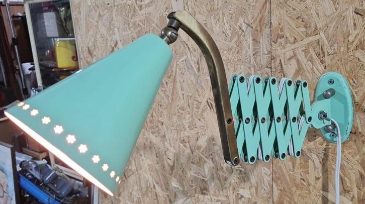 Hala Zeist schaarlamp, H. Busquet, geperforeerde sterretjes, Antiek en Kunst, Antiek | Verlichting, Ophalen of Verzenden