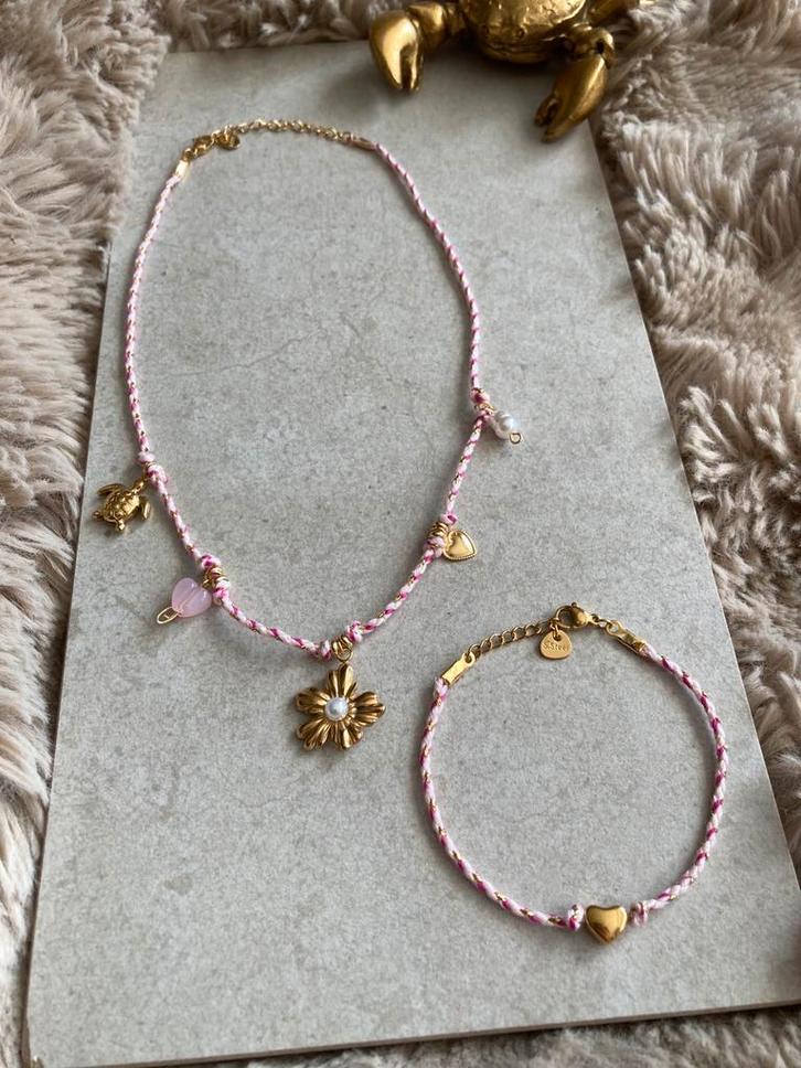 Handgemaakte Sieraden ByJ&S Pearl Pink Stainless Steel, Handtassen en Accessoires, Overige Accessoires, Nieuw, Ophalen of Verzenden