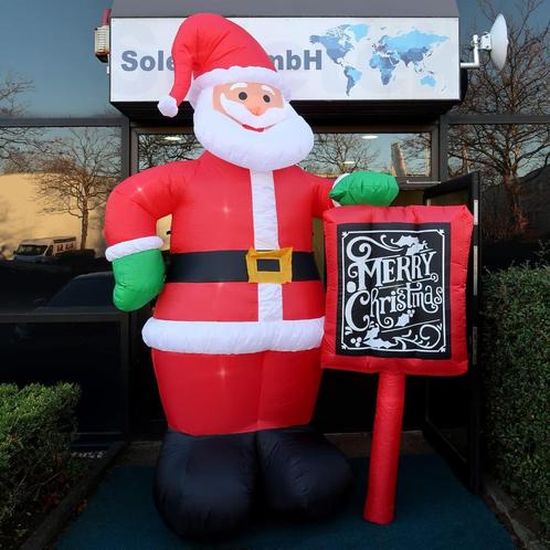 Opblaasbare Kerstman Met Bord & Ledverlichting & Blazer 3.5m, Diversen, Kerst, Nieuw, Verzenden