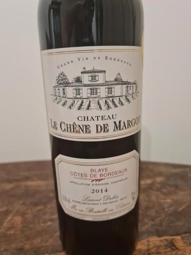 2014 Château Chêne Margot AOC Côtes Bordeaux wijnfles, Verzamelen, Wijnen, Zo goed als nieuw, Ophalen of Verzenden