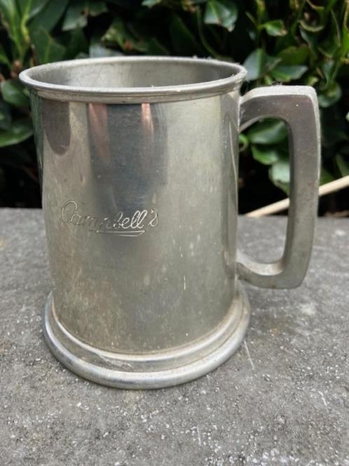 CAMPBELL'S PEWTER MUG - TINNEN BIERPOT IN GOEDE STAAT., Antiek en Kunst, Antiek | Tin, Ophalen of Verzenden