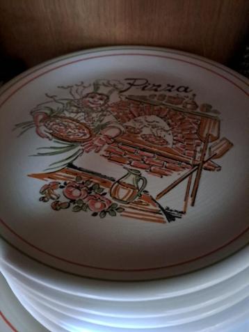 Set van 6 pizzaborden + serveerbord beschikbaar voor biedingen