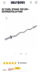 EZ Curl Bar 120 cm - Fermeture à vis, Sports & Fitness, Équipement de fitness, Enlèvement ou Envoi, Neuf, Bras, Barre d'haltères