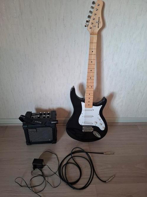 Behringer elektrische gitaar met Roland microcube, Muziek en Instrumenten, Snaarinstrumenten | Gitaren | Elektrisch, Gebruikt