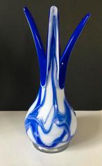 Magnifique vase Darrius Zarrin Bleu-blanc 40 cm, Enlèvement ou Envoi