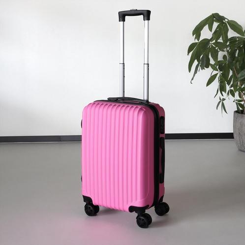 Flamingo Pink reiskoffer Nieuw Promo, Bijoux, Sacs & Beauté, Valises, Neuf, Plastique dur, 50 à 60 cm, 35 à 45 cm, Clé, Poignée extensible