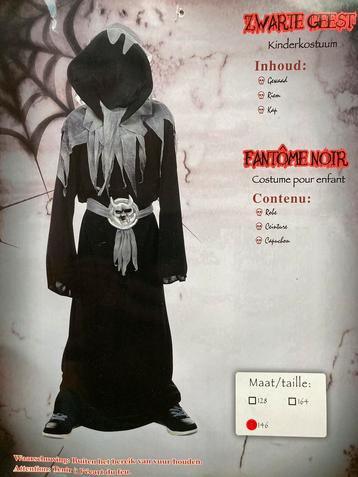 Costume Halloween enfant fantôme noir - taille 146