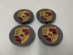 Grijs/Goud Porsche Naafdoppen/Naafkappen 76mm set van 4stuks, Auto-onderdelen, Verzenden, Nieuw, Porsche