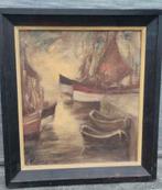 Huile sur toile marine signe Georges wasterlain, Antiquités & Art, Enlèvement ou Envoi