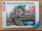 Puzzel 1000 st - Ravensburger - romantische cottage, Ophalen of Verzenden, 500 t/m 1500 stukjes, Zo goed als nieuw, Legpuzzel
