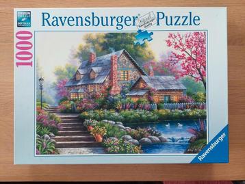 Puzzel 1000 st - Ravensburger - romantische cottage  beschikbaar voor biedingen