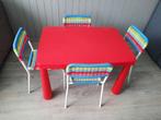 (kinder)tafel met 4 kleurrijke (kinder)stoelen, Chaise(s), Enlèvement, Utilisé