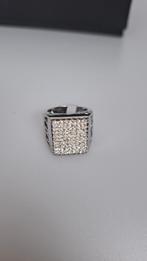 Roestvrijstalen damesring - Briljante strass steentjes - Nie, Handtassen en Accessoires, Ringen, 20 of groter, IJzer of Staal